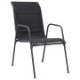 Stackable garden chairs, 2 units, black steel and textilene by vidaXL, Garden chairs - Ref: Foro24-313072, Price: 102,95 €, D...