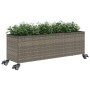 2 units of gray synthetic rattan planters with wheels, 107x32x38 cm by , Pots and planters - Ref: Foro24-3210527, Price: 122,...