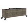 Pflanzgefäße mit Rädern 2 Stück synthetisches Rattan grau 107x32x38 cm von , Töpfe und Pflanzgefäße - Ref: Foro24-3210527, Pr...