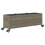 Pflanzgefäße mit Rädern 2 Stück synthetisches Rattan grau 107x32x38 cm von , Töpfe und Pflanzgefäße - Ref: Foro24-3210527, Pr...