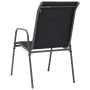 Stackable garden chairs, 2 units, black steel and textilene by vidaXL, Garden chairs - Ref: Foro24-313072, Price: 102,95 €, D...