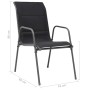 Stackable garden chairs, 2 units, black steel and textilene by vidaXL, Garden chairs - Ref: Foro24-313072, Price: 102,95 €, D...