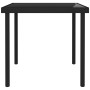 Mesa de comedor de jardín vidrio y acero negro 80x80x72 cm de vidaXL, Mesas de jardín - Ref: Foro24-313098, Precio: 128,41 €,...