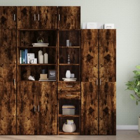 Narrow smoked oak engineered wood wardrobe 40x42.5x225 cm by , Sideboards - Ref: Foro24-3281277, Price: 172,10 €, Discount: %