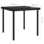 Mesa de comedor de jardín vidrio y acero negro 80x80x72 cm de vidaXL, Mesas de jardín - Ref: Foro24-313098, Precio: 128,41 €,...