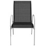 Stackable garden chairs, 2 units, black steel and textilene by vidaXL, Garden chairs - Ref: Foro24-313070, Price: 73,19 €, Di...