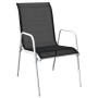 Stackable garden chairs, 2 units, black steel and textilene by vidaXL, Garden chairs - Ref: Foro24-313070, Price: 73,19 €, Di...