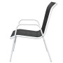 Stackable garden chairs, 2 units, black steel and textilene by vidaXL, Garden chairs - Ref: Foro24-313070, Price: 73,19 €, Di...