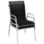 Stackable garden chairs, 2 units, black steel and textilene by vidaXL, Garden chairs - Ref: Foro24-313070, Price: 73,19 €, Di...