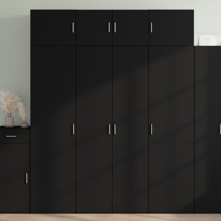 Engineered wood black wardrobe 80x42.5x225 cm by , Sideboards - Ref: Foro24-3281351, Price: 267,28 €, Discount: %