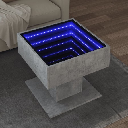 Center table and LED engineered wood gray concrete 50x50x45cm by , Coffee table - Ref: Foro24-847528, Price: 109,89 €, Discou...