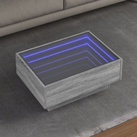 Mesa de centro y LED madera ingeniería gris Sonoma 70x50x30 cm de , Mesas de centro - Ref: Foro24-847516, Precio: 140,99 €, D...