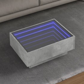 Mesa de centro y LED madera ingeniería gris hormigón 70x50x30cm de , Mesas de centro - Ref: Foro24-847514, Precio: 135,99 €, ...