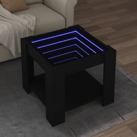 Center table with LED lights, engineered wood, black, 53x53x45 cm. by , Coffee table - Ref: Foro24-847540, Price: 113,16 €, D...