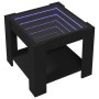 Center table with LED lights, engineered wood, black, 53x53x45 cm. by , Coffee table - Ref: Foro24-847540, Price: 113,32 €, D...