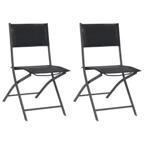 Folding garden chairs 2 units steel and textilene by vidaXL, Garden chairs - Ref: Foro24-313082, Price: 71,66 €, Discount: %