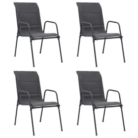 Stackable garden chairs 4 pcs anthracite gray textilene steel by vidaXL, Garden chairs - Ref: Foro24-313076, Price: 198,99 €,...