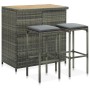 Garden bar table and chairs set 3 pieces gray synthetic rattan by vidaXL, Furniture sets for kitchens and dining rooms - Ref:...