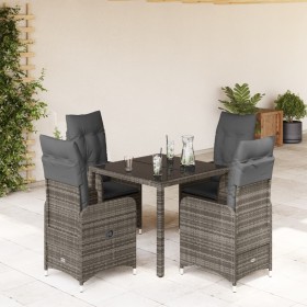 Gartentisch und Stühle 5-teilig und Kissen aus grauem Kunststoff-Rattan von , Gartensets - Ref: Foro24-3277032, Preis: 625,51...