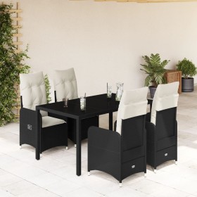 Garden table and 5-piece chair set with black synthetic rattan cushions. by , Garden sets - Ref: Foro24-3276990, Price: 633,9...