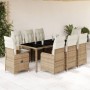 Set de mesa y sillas de jardín 5 pzas y cojines ratán PE beige de , Conjuntos de jardín - Ref: Foro24-3277102, Precio: 1,00 €...