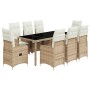 Garden table and chairs set 5 pieces with beige PE rattan cushions by , Garden sets - Ref: Foro24-3277102, Price: 1,00 €, Dis...