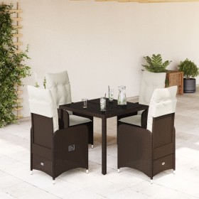 Garden table and 5-piece chair set with brown synthetic rattan cushions. by , Garden sets - Ref: Foro24-3277064, Price: 625,0...