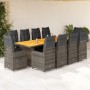 Garden table and chairs set 11 pieces with gray PE rattan cushions by , Garden sets - Ref: Foro24-3277278, Price: 1,00 €, Dis...