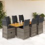 Garden table and 9-piece chairs set with gray synthetic rattan cushions. by , Garden sets - Ref: Foro24-3277030, Price: 1,00 ...