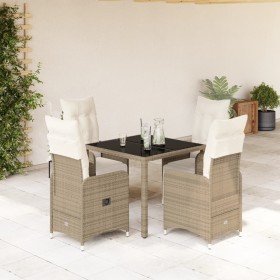 Garden table and 5-piece chair set with brown synthetic rattan cushions. by , Garden sets - Ref: Foro24-3277210, Price: 660,4...