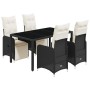 Garden table and 5-piece chair set with black synthetic rattan cushions. by , Garden sets - Ref: Foro24-3277137, Price: 678,8...