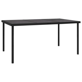 Garden table with black glass surface 150x90x74 cm steel by vidaXL, Garden tables - Ref: Foro24-313094, Price: 175,99 €, Disc...