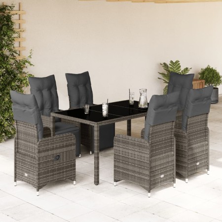 Gartentisch und Stühle 7-teilig und Kissen aus grauem Kunststoff-Rattan von , Gartensets - Ref: Foro24-3277168, Preis: 941,13...