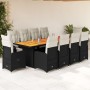 Set de mesa y sillas de jardín y cojines 11 pzas ratán PE negro de , Conjuntos de jardín - Ref: Foro24-3277273, Precio: 1,00 ...