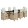 Set de mesa y sillas de jardín 5 pzas y cojines ratán PE beige de , Conjuntos de jardín - Ref: Foro24-3277299, Precio: 1,00 €...