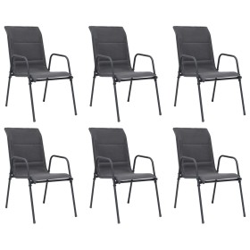 Stackable garden chairs 6 pcs anthracite gray textilene steel by vidaXL, Garden chairs - Ref: Foro24-313074, Price: 250,75 €,...