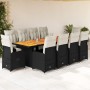 Set de mesa y sillas de jardín y cojines 11 pzas ratán PE negro de , Conjuntos de jardín - Ref: Foro24-3277290, Precio: 1,00 ...