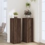 Soportes para plantas 2 uds madera marrón roble 33x33x100 cm de , Soportes para macetas - Ref: Foro24-3307888, Precio: 128,39...