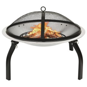 Brazier and barbecue 2 in 1 stainless steel poker 56x56x49 cm by vidaXL, Chimneys - Ref: Foro24-313353, Price: 40,99 €, Disco...