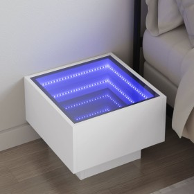 Bedside table with white LED Infinity 40x40x30 cm by , Nightstands - Ref: Foro24-3284063, Price: 77,99 €, Discount: %