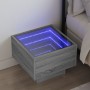 Coffee table with Infinity LED gray Sonoma 40x40x30 cm by , Nightstands - Ref: Foro24-3284068, Price: 77,65 €, Discount: %