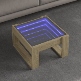 Mesa de centro con Infinity LED roble Sonoma 50x53x30 cm de , Mesas de centro - Ref: Foro24-847625, Precio: 98,99 €, Descuent...