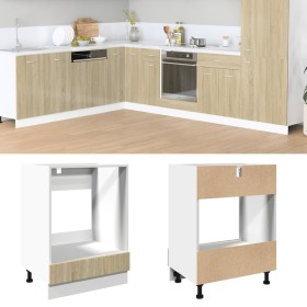 Armario de horno madera contrachapada color roble 60x46x81,5 cm de , Armarios de cocina - Ref: Foro24-849617, Precio: 58,50 €...