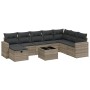 Set muebles jardín 9 pzas y cojines ratán sintético gris claro de , Conjuntos de jardín - Ref: Foro24-3263598, Precio: 610,31...