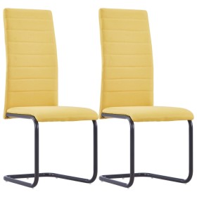 Cantilever dining chairs 2 units yellow fabric by , dining chairs - Ref: Foro24-282036, Price: 113,99 €, Discount: %