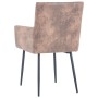 Dining chairs with armrests 2 units synthetic brown suede leather by , dining chairs - Ref: Foro24-282057, Price: 200,42 €, D...