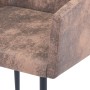 Dining chairs with armrests 2 units synthetic brown suede leather by , dining chairs - Ref: Foro24-282057, Price: 200,42 €, D...