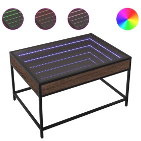 Coffee table with Infinity LED brown oak 70x50x41 cm by , Coffee table - Ref: Foro24-847686, Price: 130,29 €, Discount: %