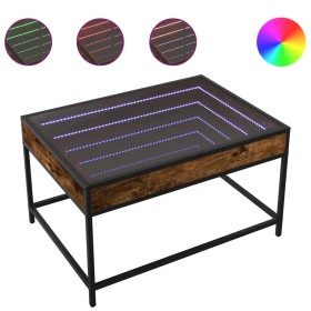 Coffee table with Infinity LED smoked oak 70x50x41 cm by , Coffee table - Ref: Foro24-847684, Price: 125,99 €, Discount: %