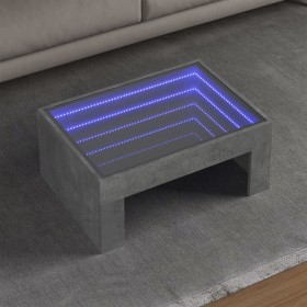 Coffee table with Infinity LED concrete gray 70x50x30 cm by , Coffee table - Ref: Foro24-847612, Price: 119,29 €, Discount: %